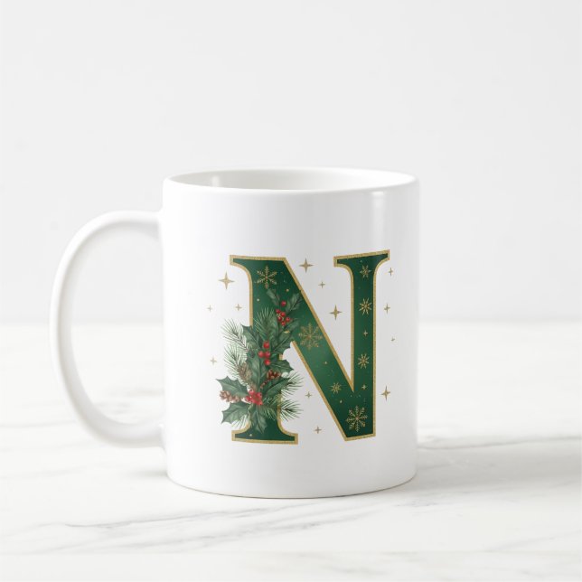 Festiv monogram N Jul Kaffemugg (Vänster)