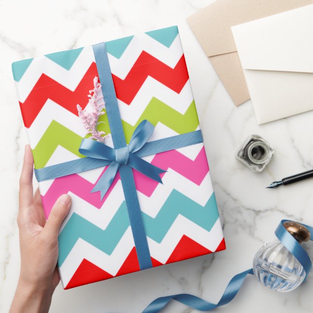 Festiv mönster i sicksack – Retro julstripor Presentpapper (Gifting)