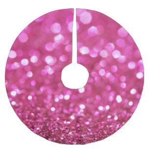 Festiv mörk rosa: Elegant abstrakt. Julgransmatta Borstad Polyester