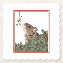 Festiv mus och holly underlägg papper