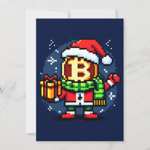 Festiv Mynt Man Rolig Pixel Art Juldesign Julkort