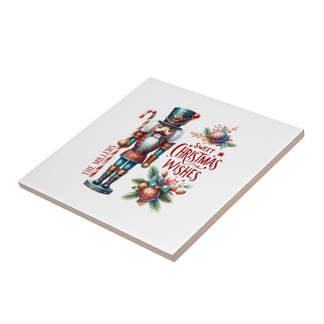 Festiv nötknäppare God jul önskar Kakelplatta (Sidan)
