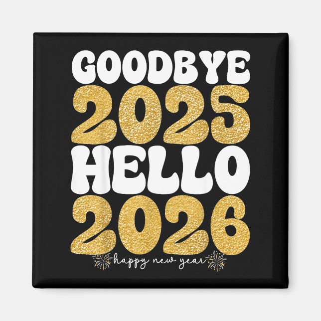 Festiv nyår säger adjö 2025 hej 2026 Ce Magnet (Framsidan)