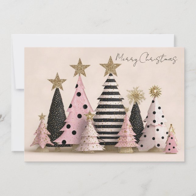 Festiv och Elegant Julgran Julkort (Framsida)