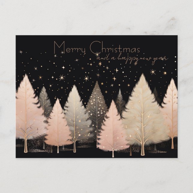 Festiv och elegant julgran julkort vykort (Framsida)