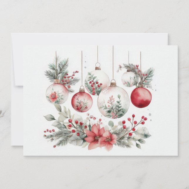 Festiv och Elegant Julgranskula Julkort (Framsida)