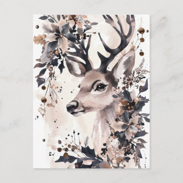 Festiv och elegant julhälsningskort vykort (Framsida)