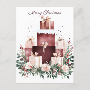Festiv och elegant julhälsningskort vykort