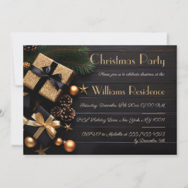 Festiv och elegant jullovs-inbjudan julkort