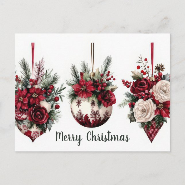 Festiv och elegant julpostkort vykort (Framsida)