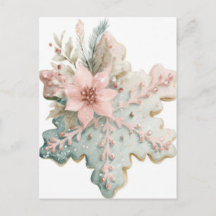 Festiv och elegant Pastell Jul Snöflinga Vykort