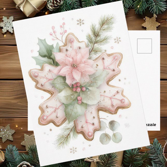 Festiv och elegant Pastell Jul Snöflinga Vykort (Skapare uppladdad)