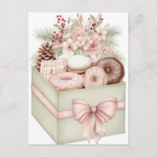 Festiv och elegant Pastell Julklappslåda Helg Vykort