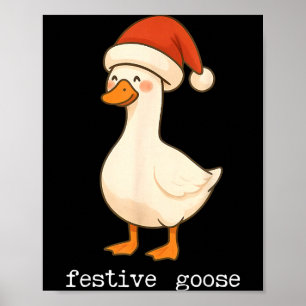 Festiv och Mpy Gås Julhatt Xmas Ljus Matchande Poster