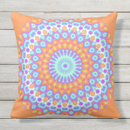 Festiv Orange Rosa Mandala Design 2 Utomhuskudde