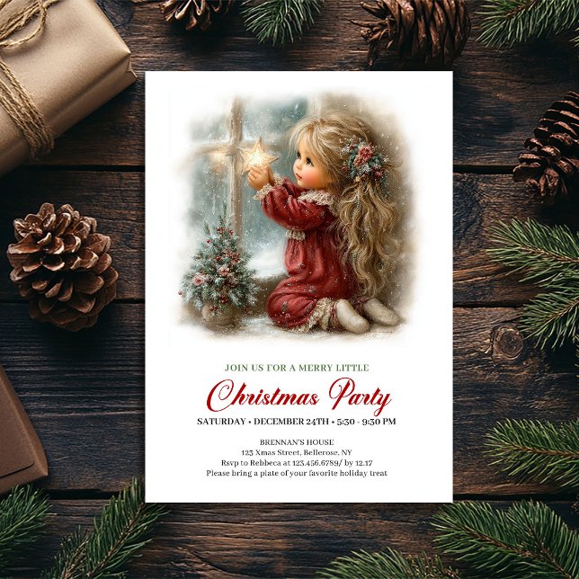Festiv Partynodning Klassisk Vinterscen Konst Inbjudningar (Festive Party Invitation Classic Winter Scene Art)