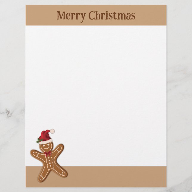 Festiv pepparkaks julbakelse & Anpassad text Brevhuvud (Framsida)