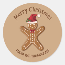Festiv pepparkaks julcookie med text runt klistermärke