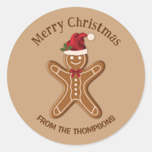 Festiv pepparkaks julcookie med text runt klistermärke