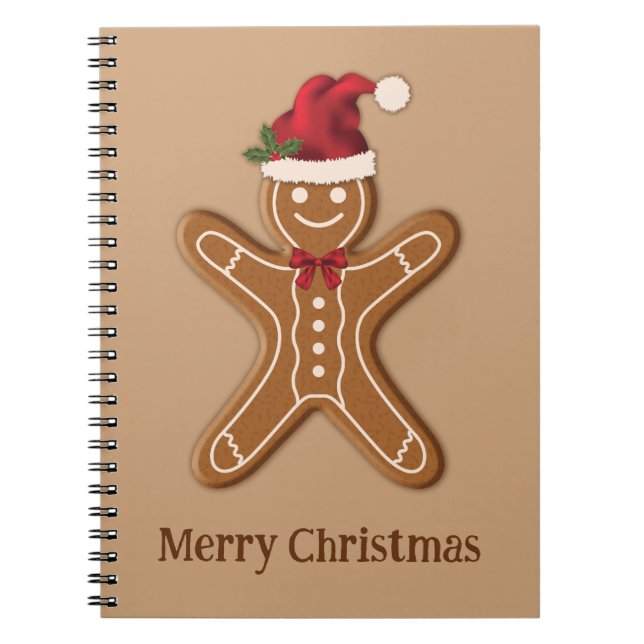 Festiv pepparkaksjulsk cookie med text anteckningsbok (Framsidan)