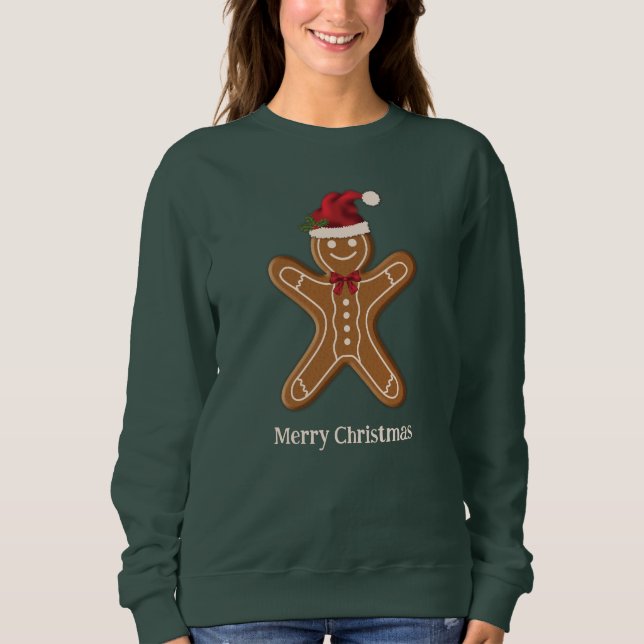 Festiv pepparkaksjulskaka med text t shirt (Framsida)