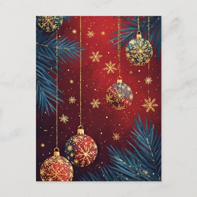 🎄 Festiv Prydnad Elegans Glöd ❄️ Jul Vykort (Framsida)