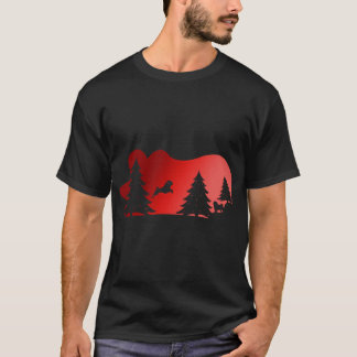 Festiv Pug Julscen: Förtrollad Vinter Skog T Shirt