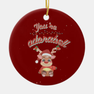 Festiv Punsmycke - Bedårande Holiday Design Julgransprydnad Keramik