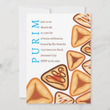 Festiv Purim Hamentashen-inbjudan
