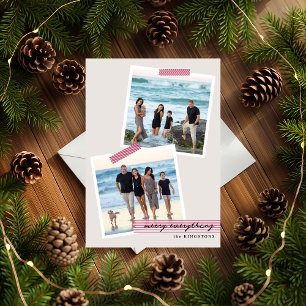 Festiv randig tejp- V3- Foto Holiday Platt Kort