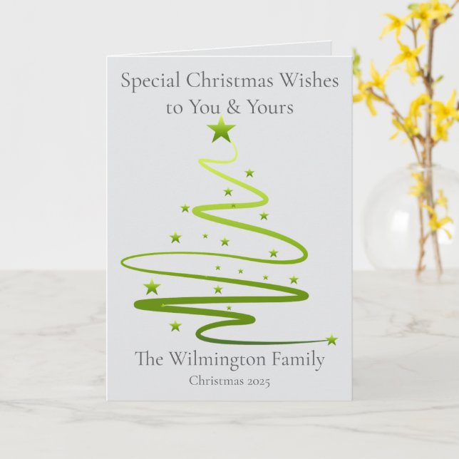 Festiv Razzle Dazzle Familjejul Vikbar Bil Kort (Gul blomma)