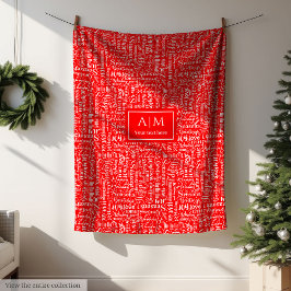 Festiv röd filt med julklapp