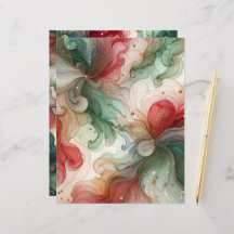 Festiv röd & grön alkoholbläckskrapbokspapper