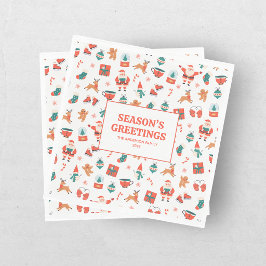 Festiv röd grön jul pappersservett