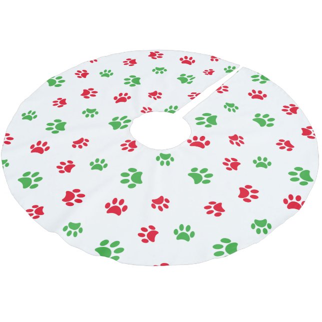 Festiv Röd Grön Pottavtryck Jul Julgransmatta Borstad Polyester (Vinklad)