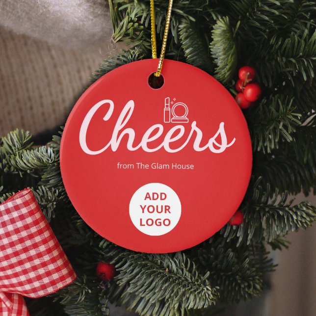 Festiv röd logotyp ornament för skönhetsvarumärken (Skapare uppladdad)