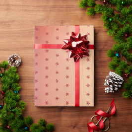 Festiv röd metallisk snöflingemönster jul presentpapper