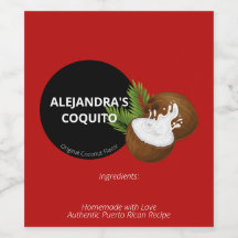 Festiv Röd Modern Kokossprut Coquito Flaska