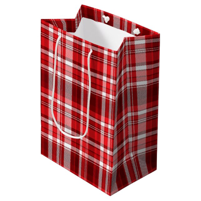 Festiv röd och vit rutig  (Framsidan Vinklad)