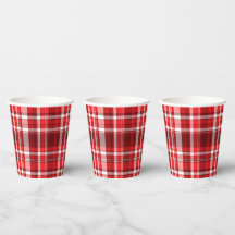 Festiv röd och vit rutig mönster
