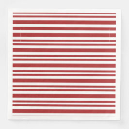 Festiv röd och vit strimlad pappersservett