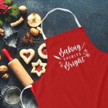 Festiv Röda Bakande Julandar Sprit Lyser Jul Apron