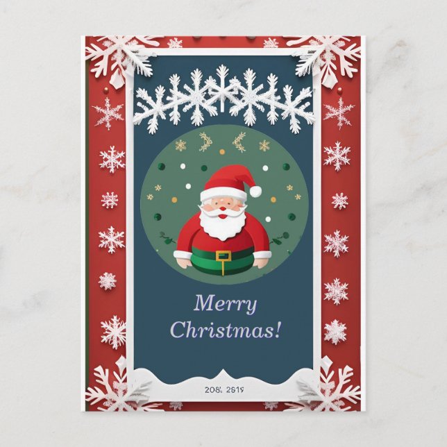 🎄 Festiv röda höjdsmagi ✨ Julgubbe Vinterglädje Vykort (Framsida)