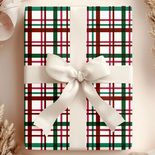 Festiv röda och gröna julrutiga mönster presentpapper (Skapare uppladdad)