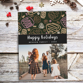 Festiv Rosa Enkel linje konst Jul Familj Foto Julkort