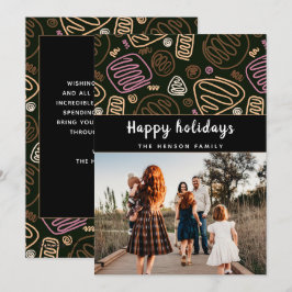 Festiv Rosa Enkel linjerygg Jul Familjefoto  Julkort