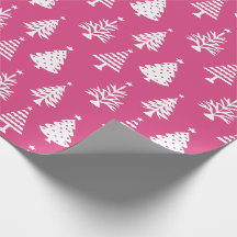 Festiv rosa och vit julgranmönster