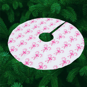 Festiv rosa vit godisstav jul julgransmatta fleece