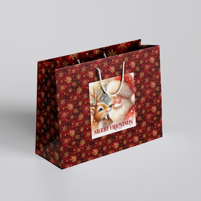 Festiv Rudolf och tomtebarn julklappspåse  (Festive Rudolph and Santa Kids Christmas Gift Bag Fun

)