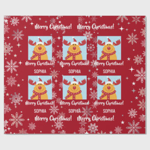 Festiv Rudolph Ren Jul Personlig Xmas Presentpapper